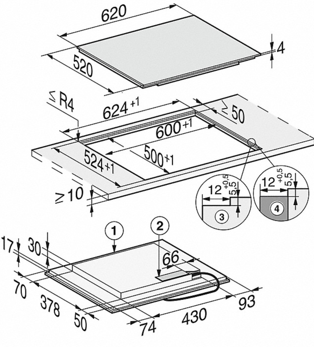 MIELE KM7465FL inductiekookplaat - 62cm MIELE KM7465FL inductiekookplaat - 62cm
