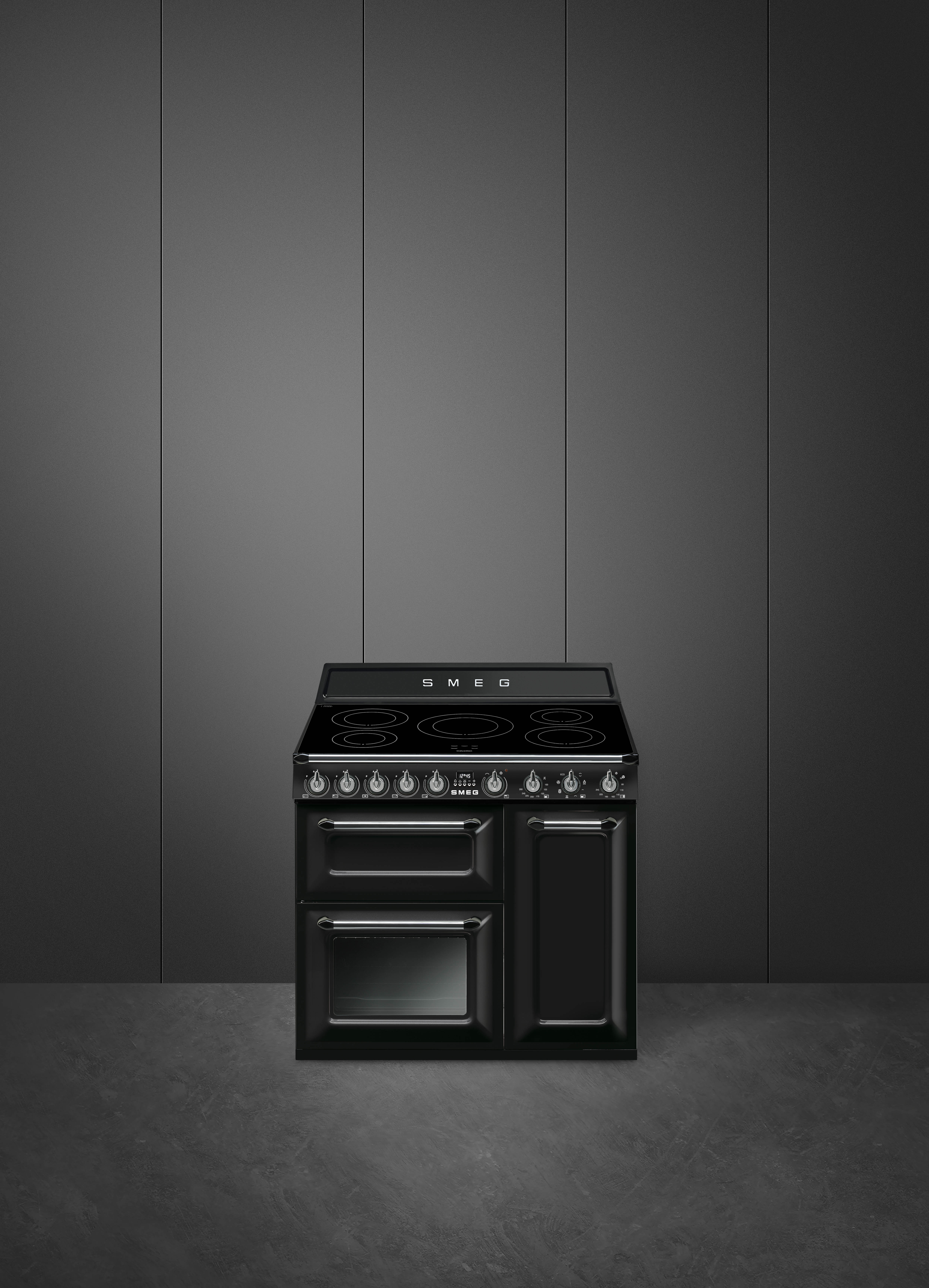 SMEG TR93IBL2 fornuis met inductie kookplaat - 90cm