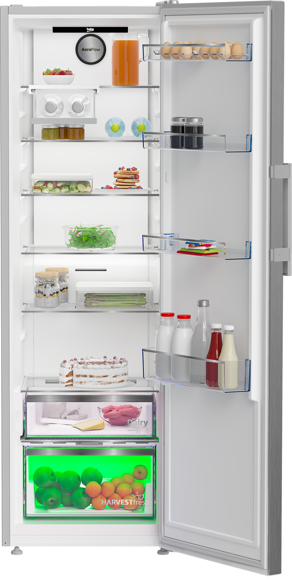 BEKO B7RMLNE445ZXP vrijstaande koelkast zonder vriesvak - 186cm BEKO B7RMLNE445ZXP vrijstaande koelkast zonder vriesvak - 186cm