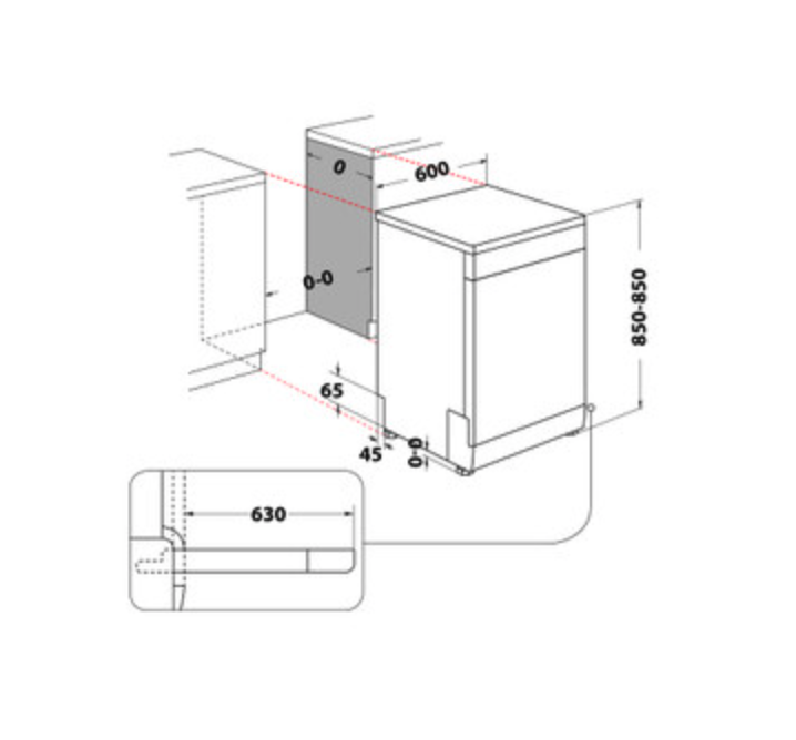 WHIRLPOOL W8FHP51BS vrijstaande vaatwasser 