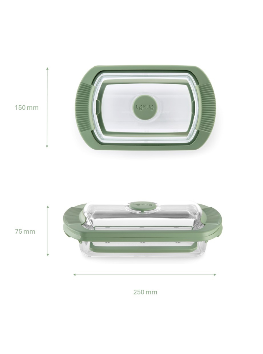 LEKUE 890482 Stoomkoker - Glas - geschikt voor 2 personen - Green