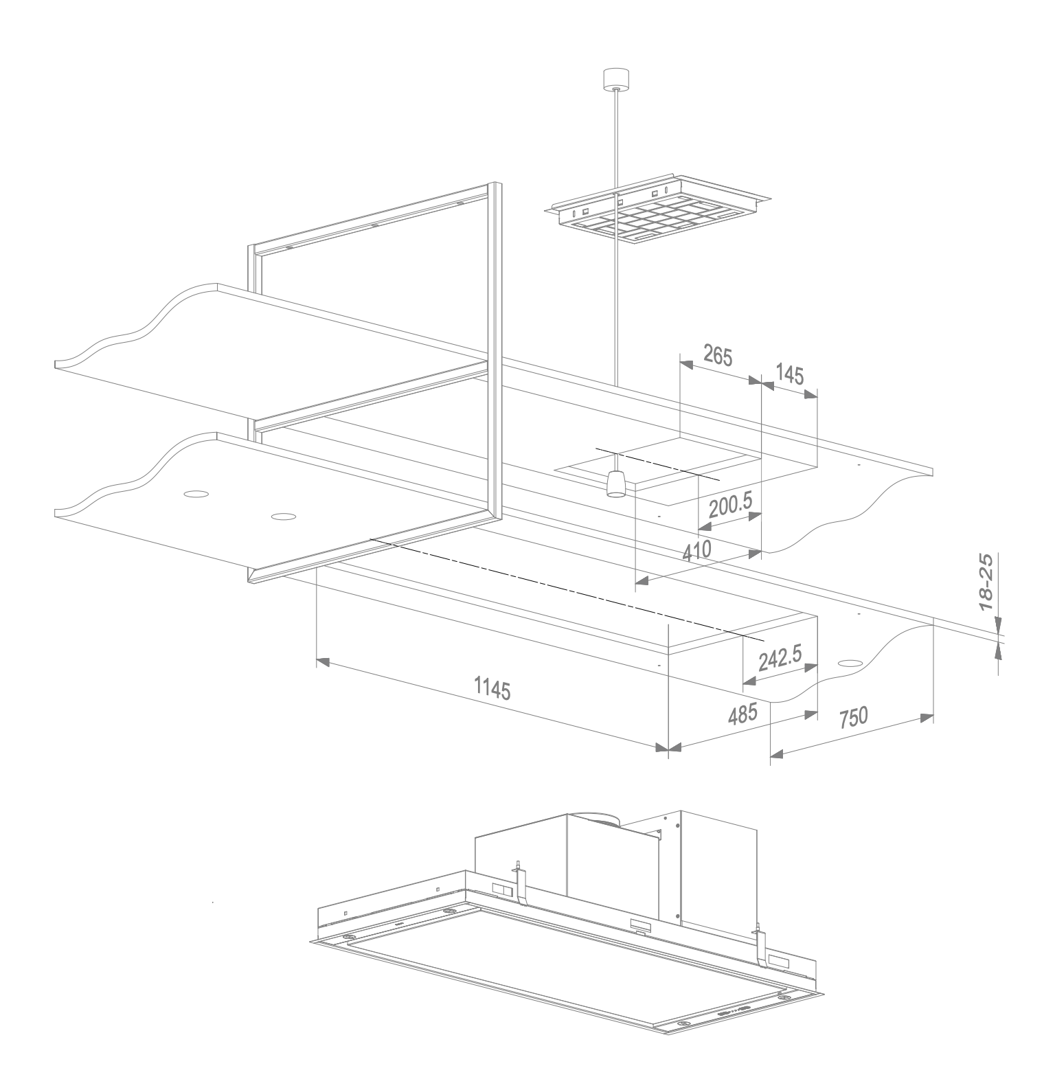 NOVY 15002 eilanddampkap - 120cm NOVY 15002 eilanddampkap - 120cm