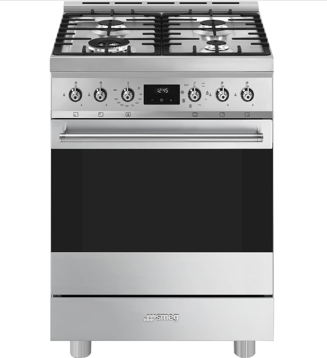 SMEG C6GMX2 fornuis met gaskookplaat - 60cm SMEG C6GMX2 fornuis met gaskookplaat - 60cm
