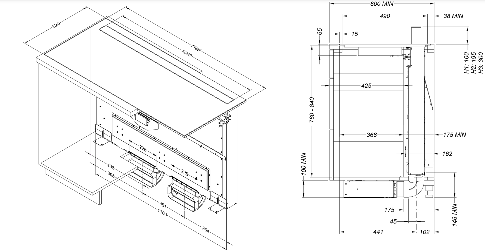 NOVY 42110 kookplaat met afzuiging - 120cm NOVY 42110 kookplaat met afzuiging - 120cm