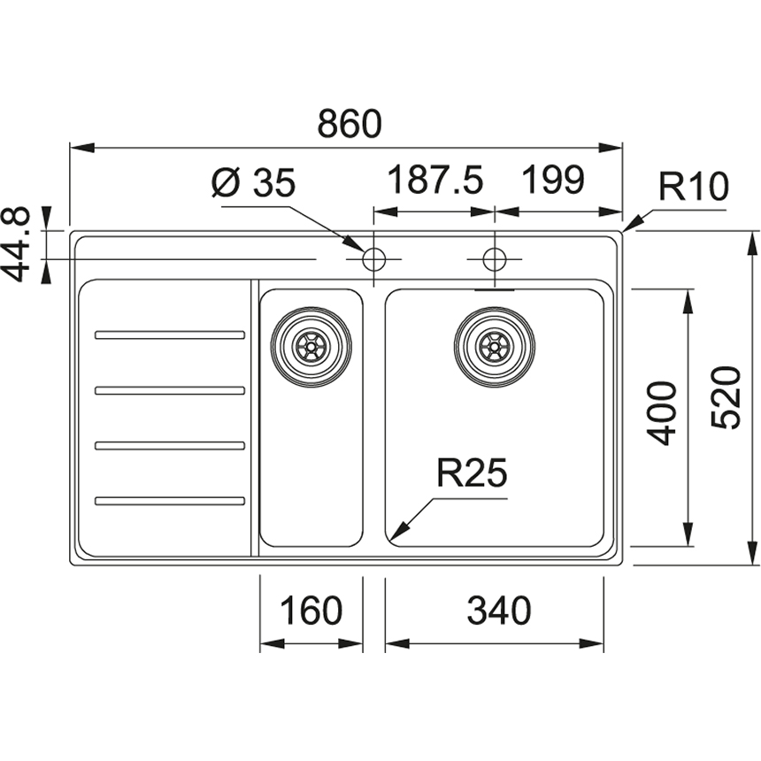 FRANKE MYX251TLL1 MYTHOS spoelbak FRANKE MYX251TLL1 MYTHOS spoelbak