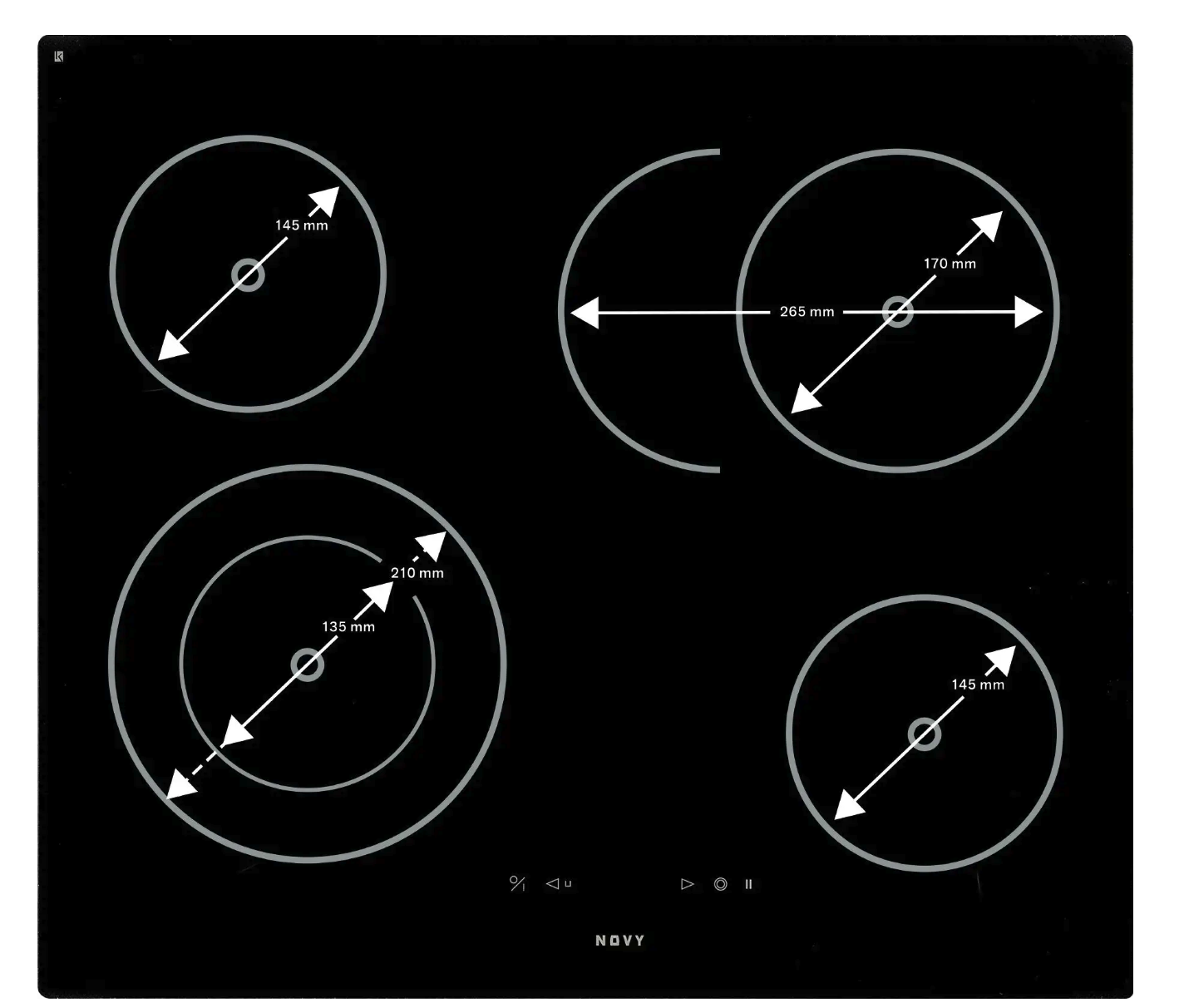 NOVY 1102 vitrokeramische kookplaat - 60cm NOVY 1102 vitrokeramische kookplaat - 60cm