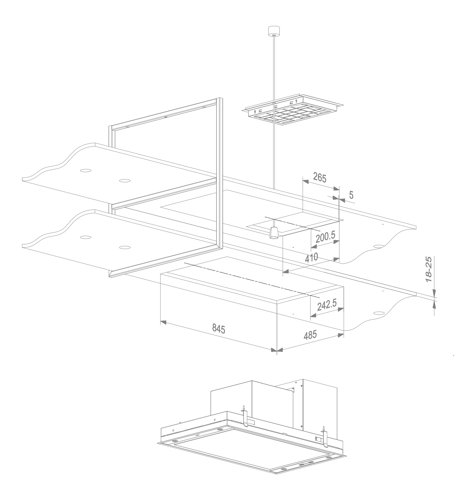 NOVY 15005 eilanddampkap - 90cm NOVY 15005 eilanddampkap - 90cm