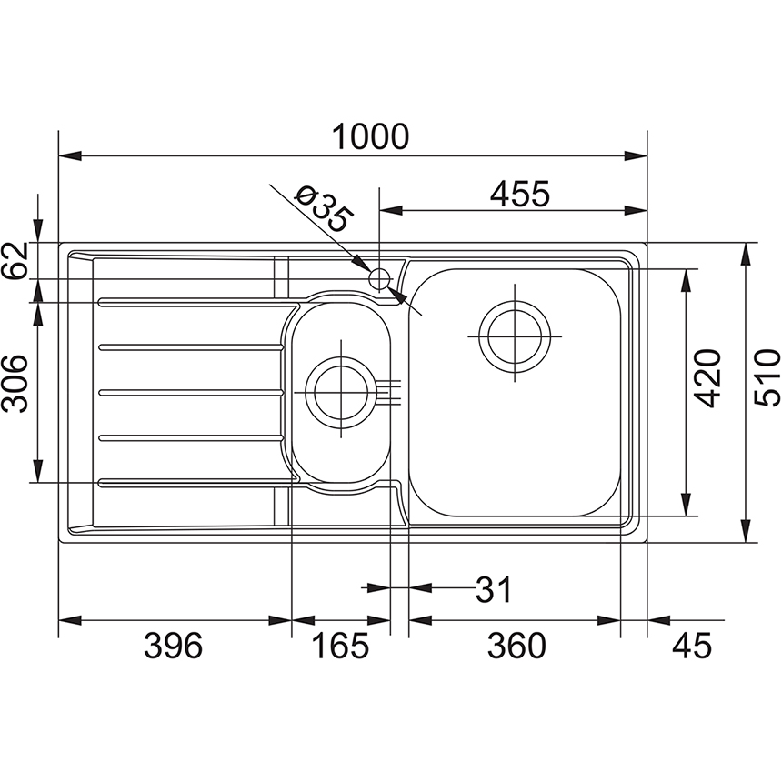 FRANKE NEX651R1 NEPTUNE spoelbak FRANKE NEX651R1 NEPTUNE spoelbak