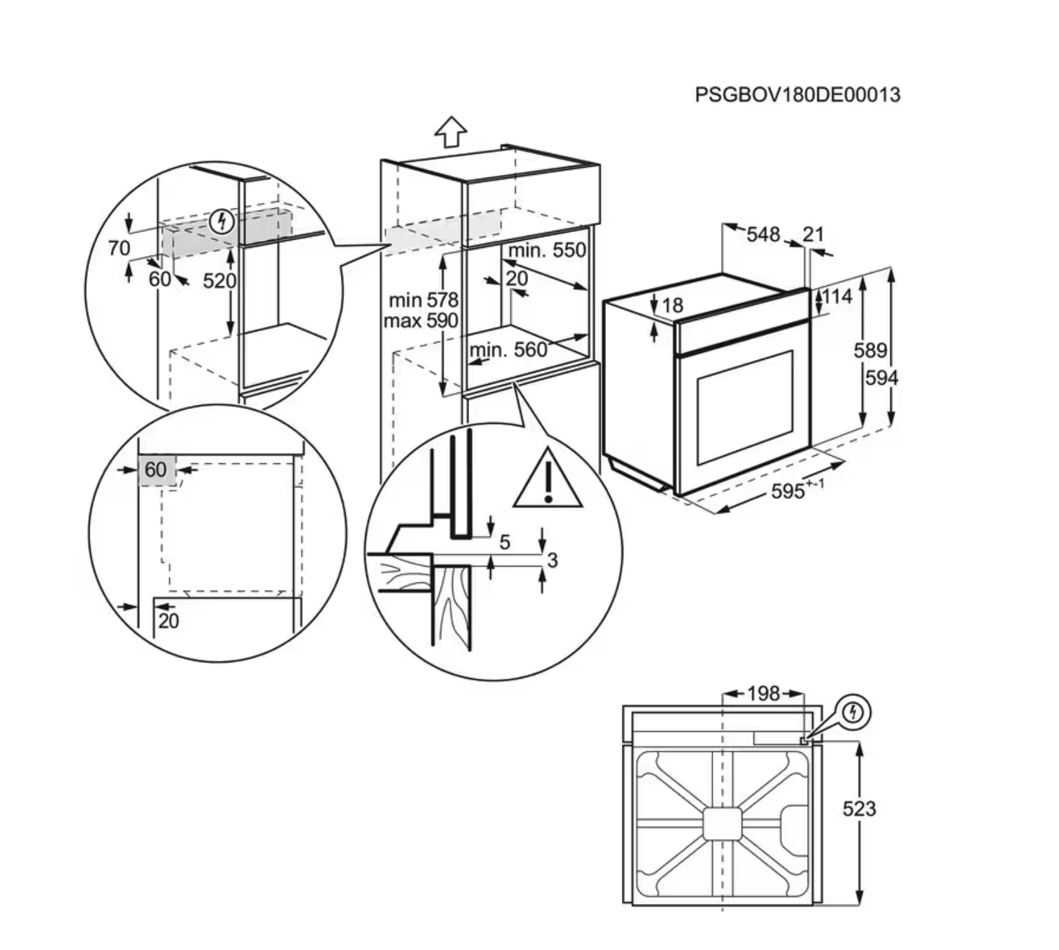 AEG TR7PB73FSB 7000 multifunctionele oven met stoomtoevoeging - 60cm 