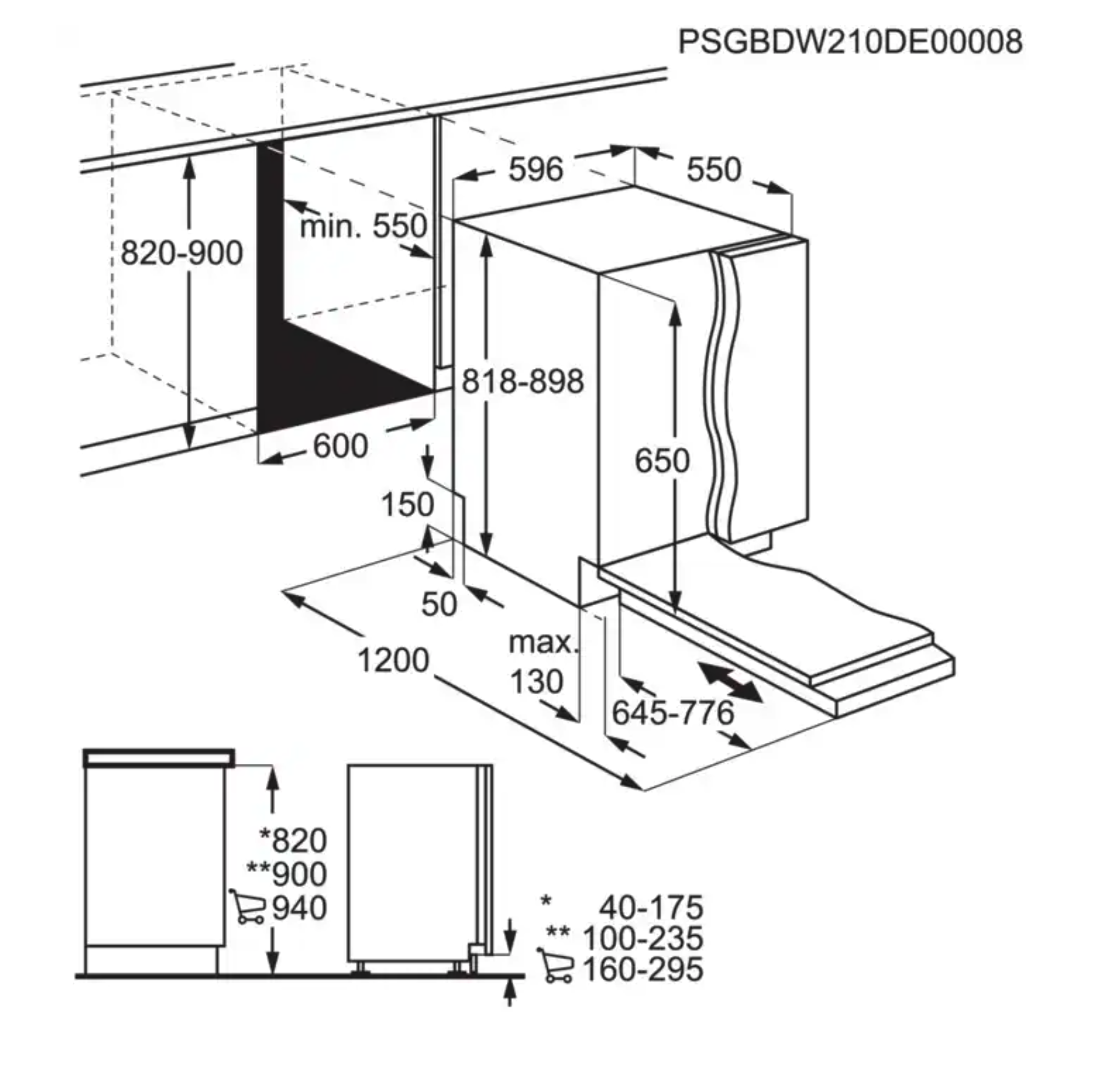 ELECTROLUX EES47320L 600 vaatwasser volledig integreerbaar ELECTROLUX EES47320L 600 vaatwasser volledig integreerbaar