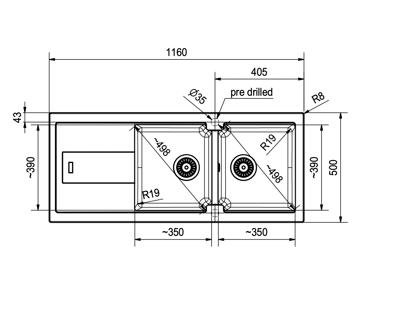 FRANKE BLG621OX1 BALL spoelbak FRANKE BLG621OX1 BALL spoelbak