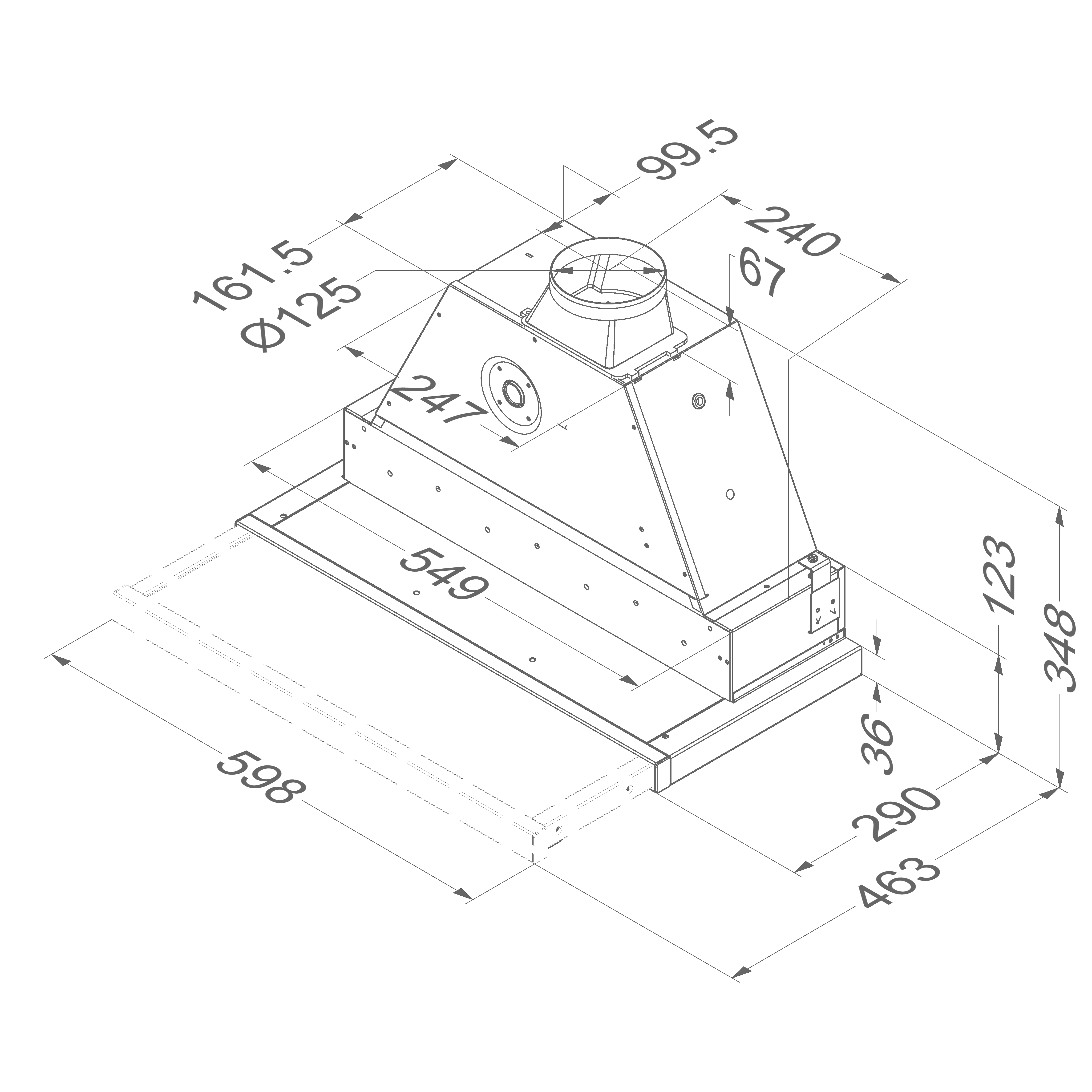 NOVY 661 telescopische dampkap - 60cm NOVY 661 telescopische dampkap - 60cm