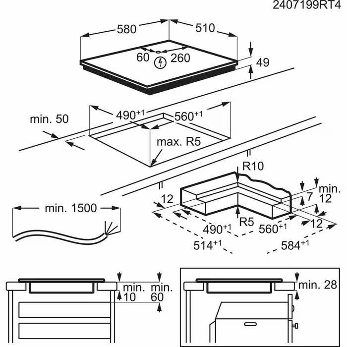 AEG TI64IB1BIZ 7000 inductiekookplaat - 60cm AEG TI64IB1BIZ 7000 inductiekookplaat - 60cm