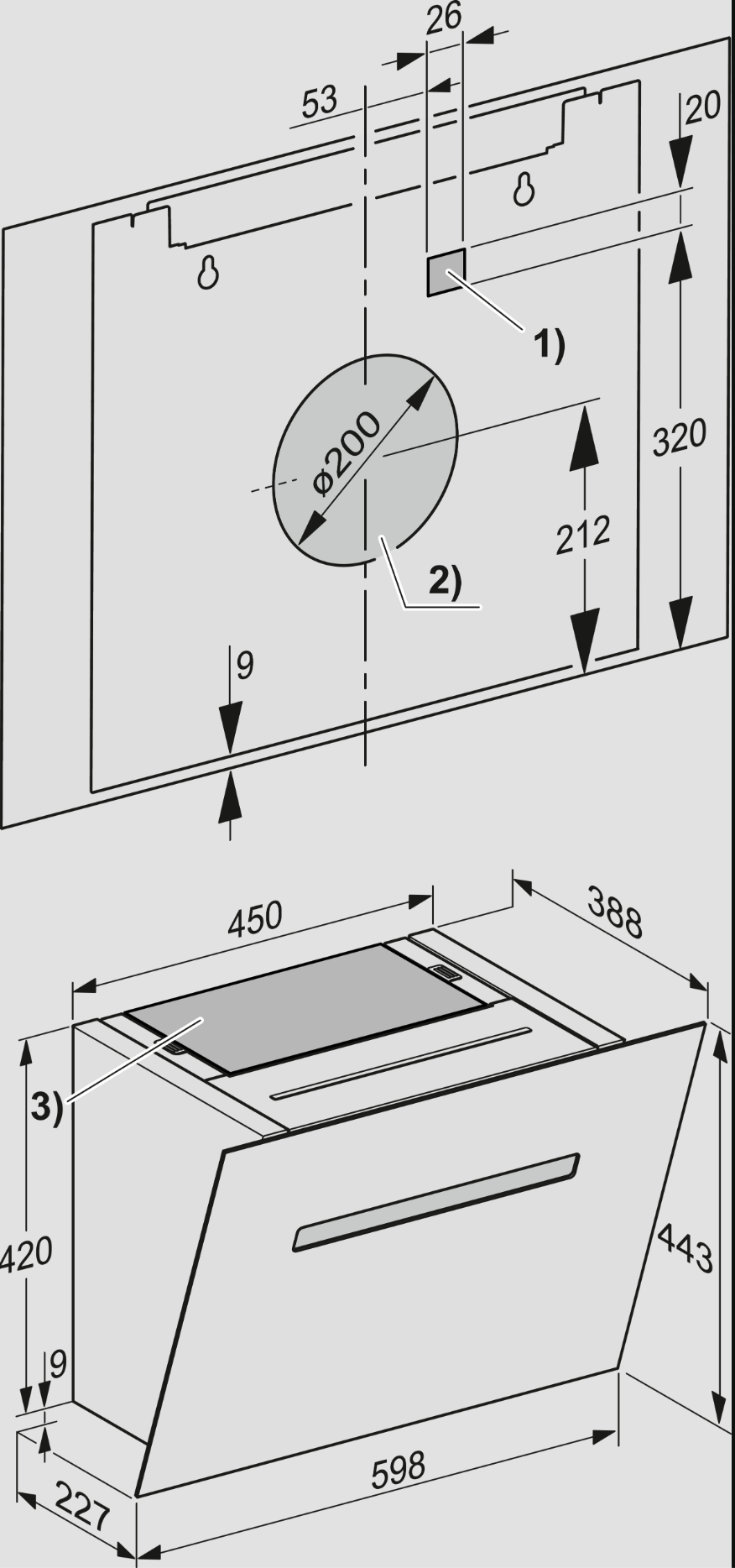 MIELE DAH1650OBSW headfree dampkap - 60cm MIELE DAH1650OBSW headfree dampkap - 60cm