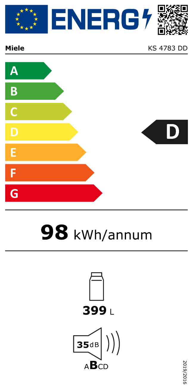 MIELE KS4783DDEDT/CS vrijstaande koelkast zonder vriesvak - 185cm