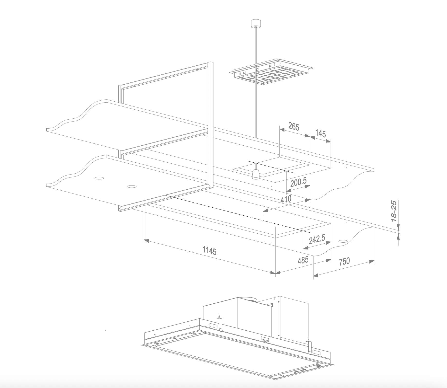 NOVY 15004 eilanddampkap - 120cm NOVY 15004 eilanddampkap - 120cm