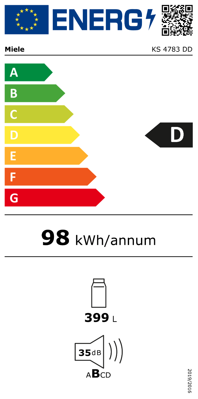 MIELE KS4783DDBST vrijstaande koelkast zonder vriesvak - 185cm