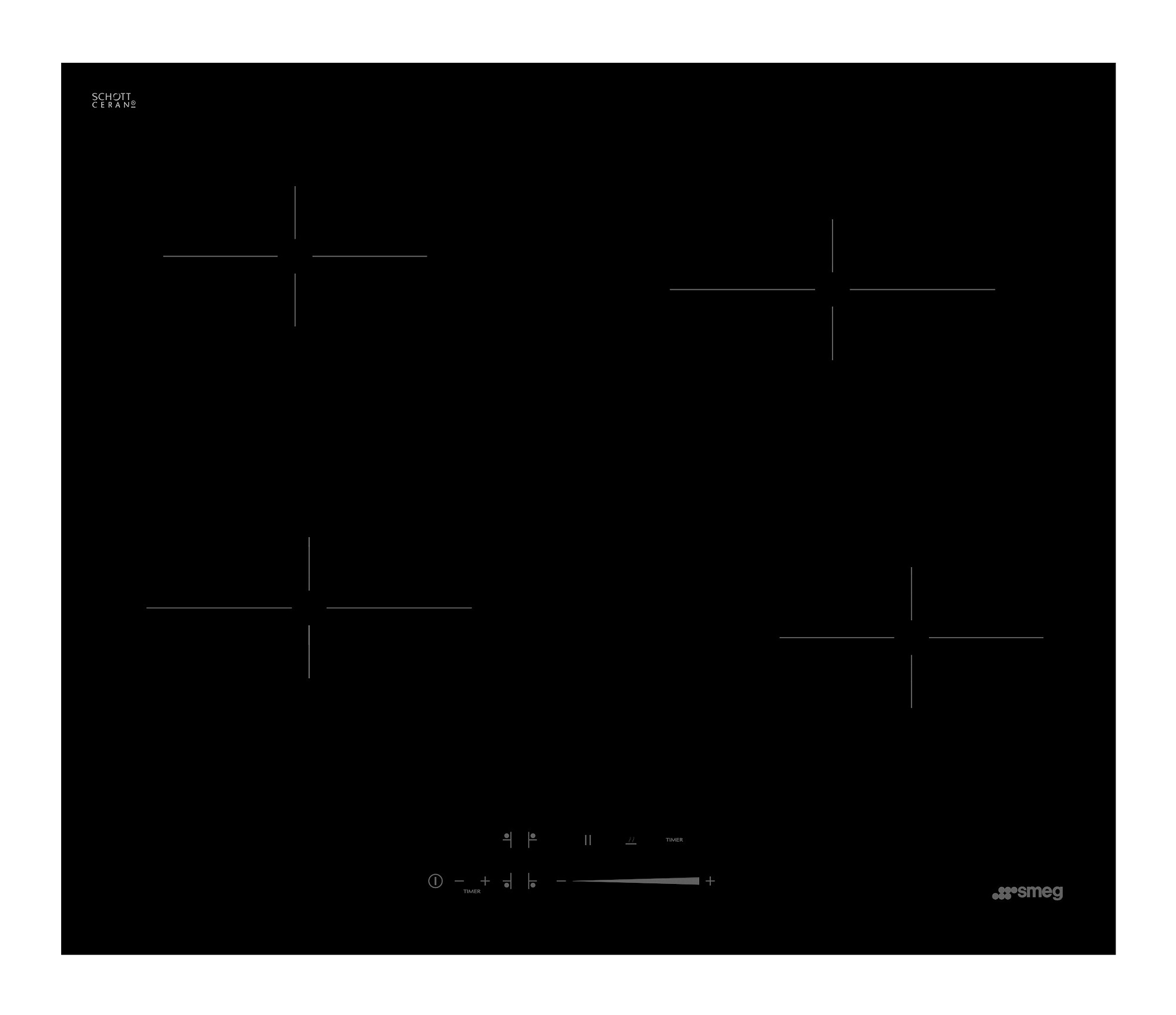 SMEG SE464TD vitrokeramische kookplaat - 60cm