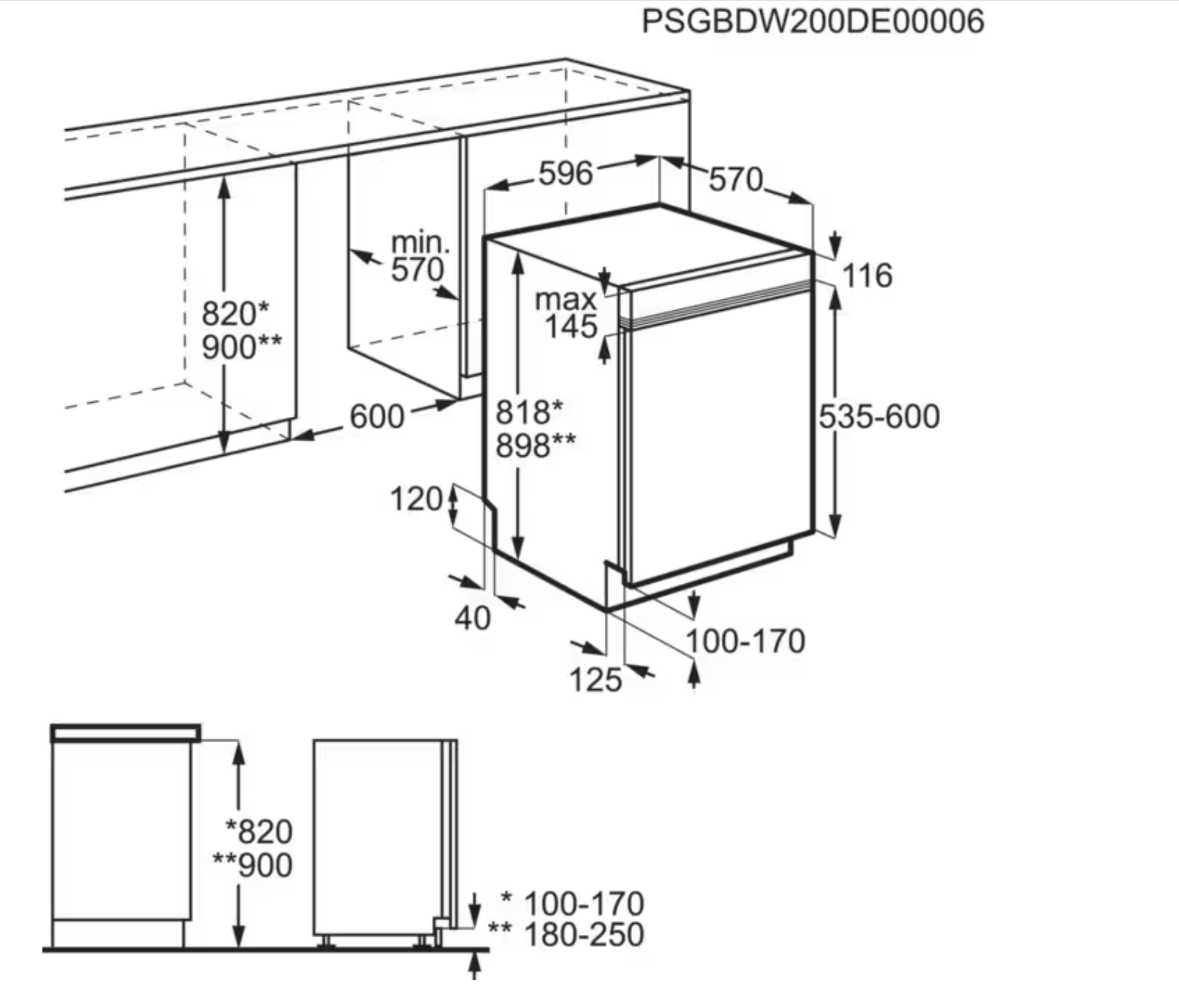 ELECTROLUX EEA17200IX 300 vaatwasser met bedieningspaneel ELECTROLUX EEA17200IX 300 vaatwasser met bedieningspaneel