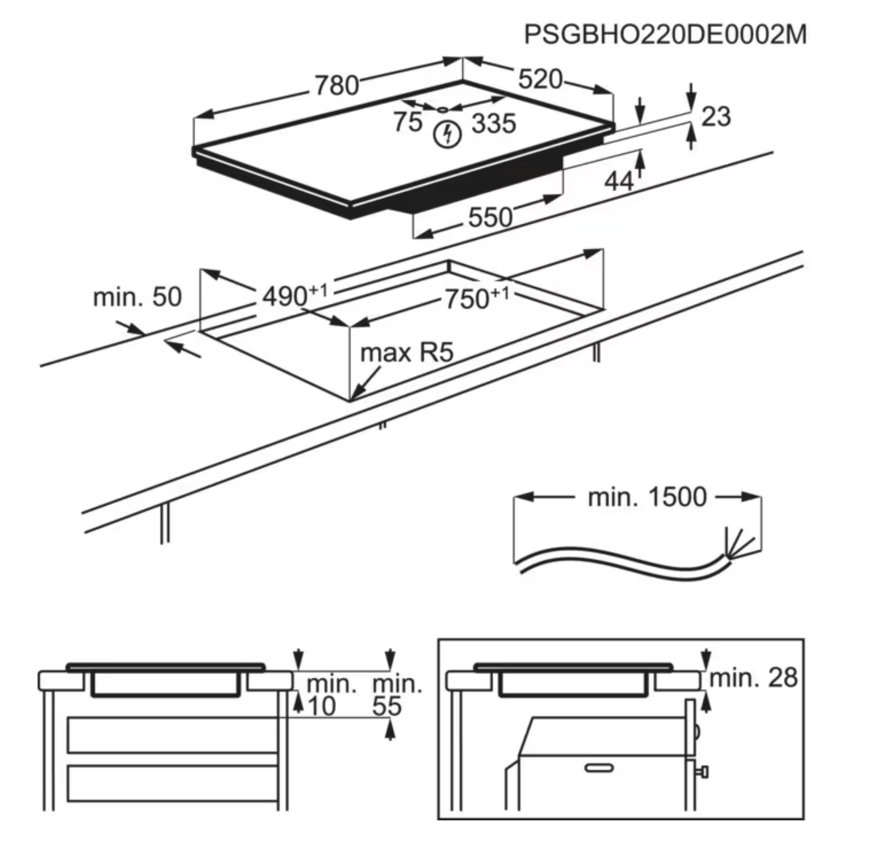 ELECTROLUX LIV834 600 inductiekookplaat - 80cm ELECTROLUX LIV834 600 inductiekookplaat - 80cm