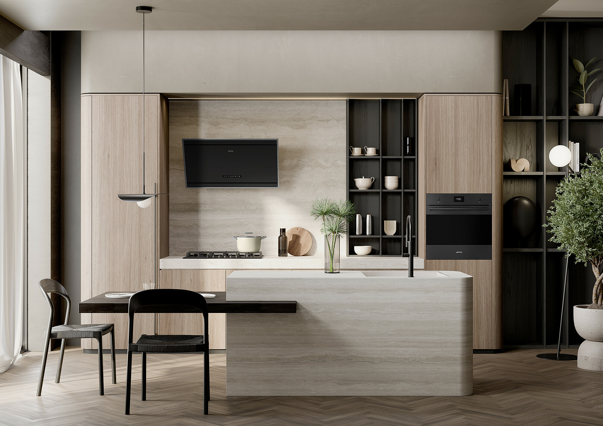 SMEG PX375LMB gaskookplaat - 72cm