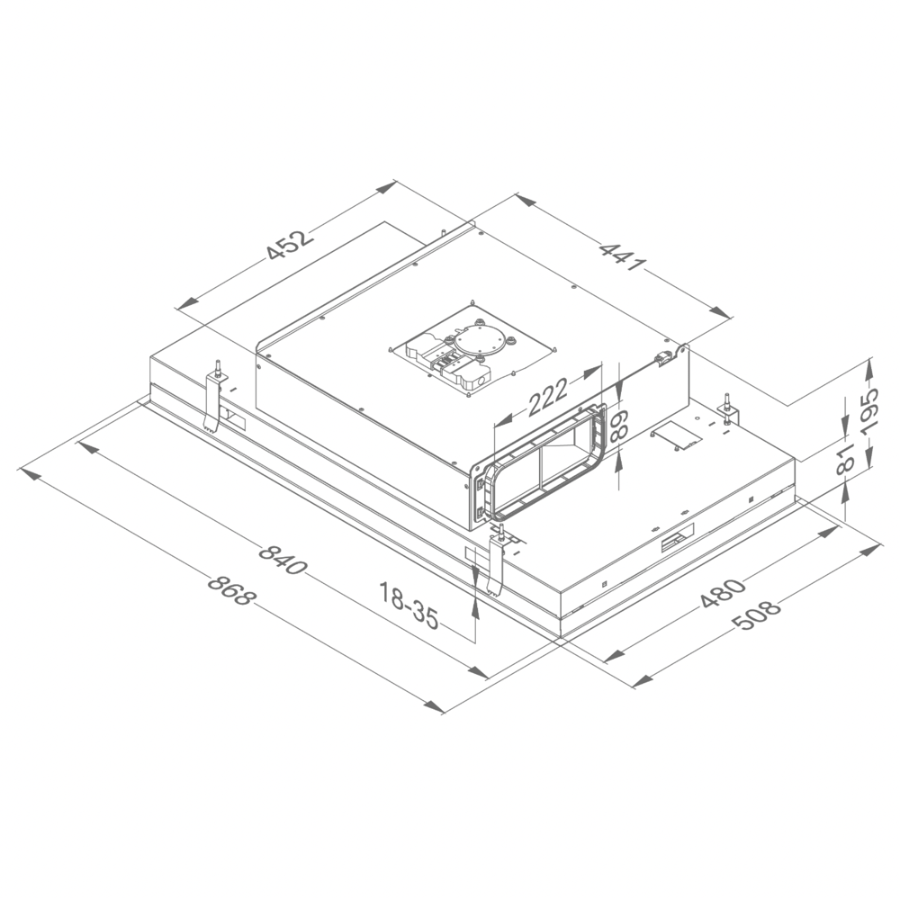NOVY 6811 Pureline Compact plafonddampkap - 90cm NOVY 6811 Pureline Compact plafonddampkap - 90cm