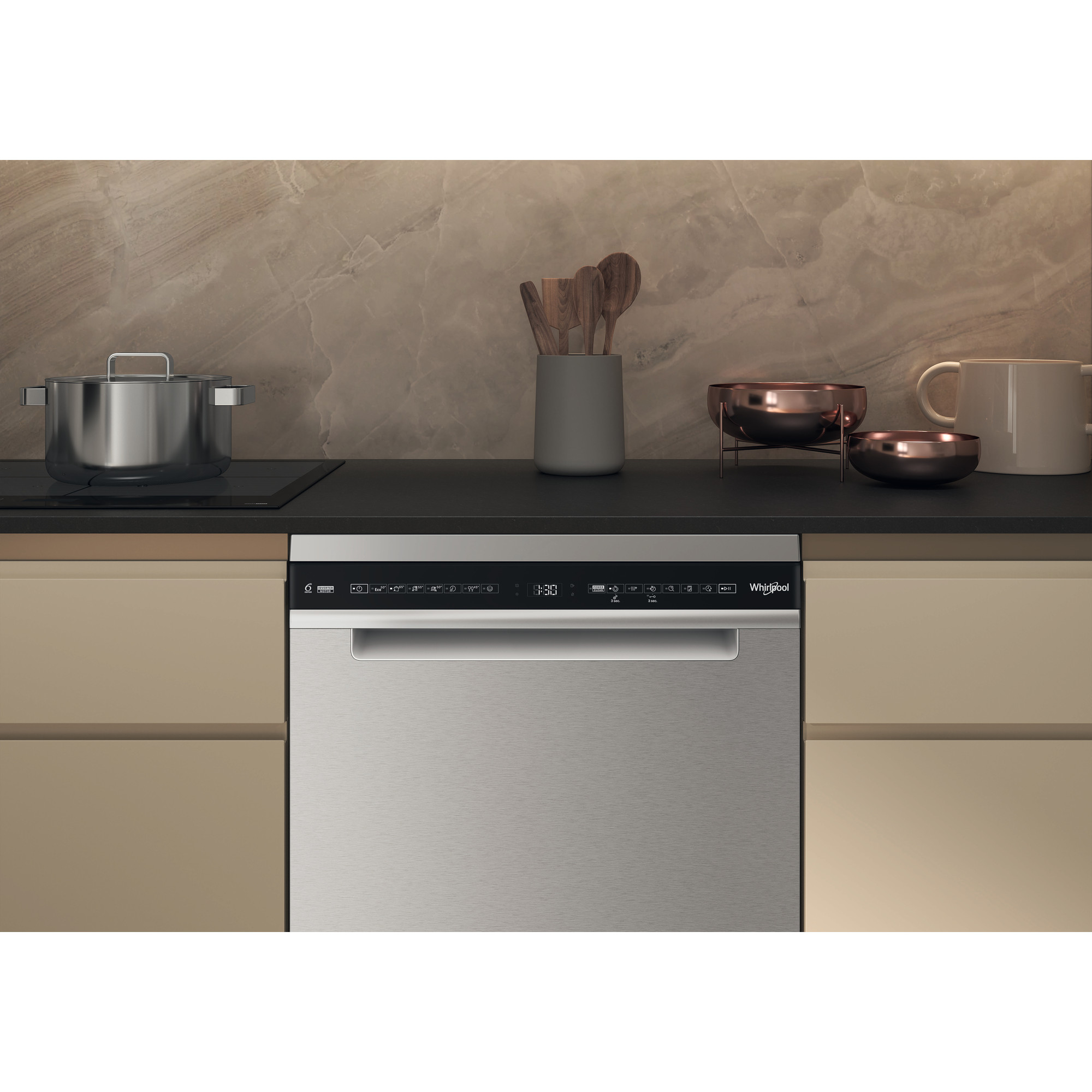 WHIRLPOOL W7FHS51X vrijstaande vaatwasser
