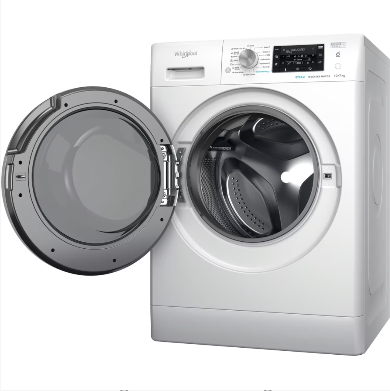 WHIRLPOOL FFWDD1076258SVEE was- droogcombinatie