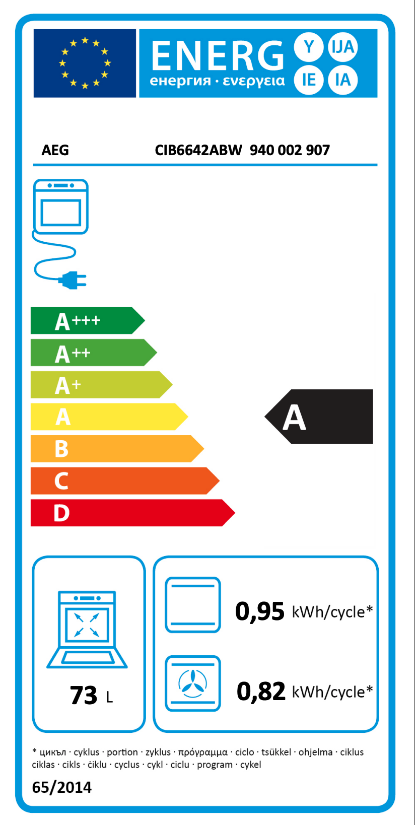 AEG CIB6642ABW 6000 fornuis met inductie kookplaat - 60cm