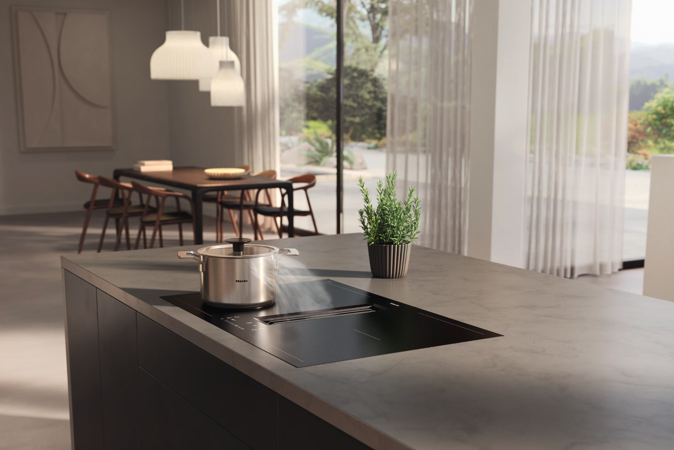 MIELE KMDA7876FLMATTFINISHMASW kookplaat met afzuiging - 80cm