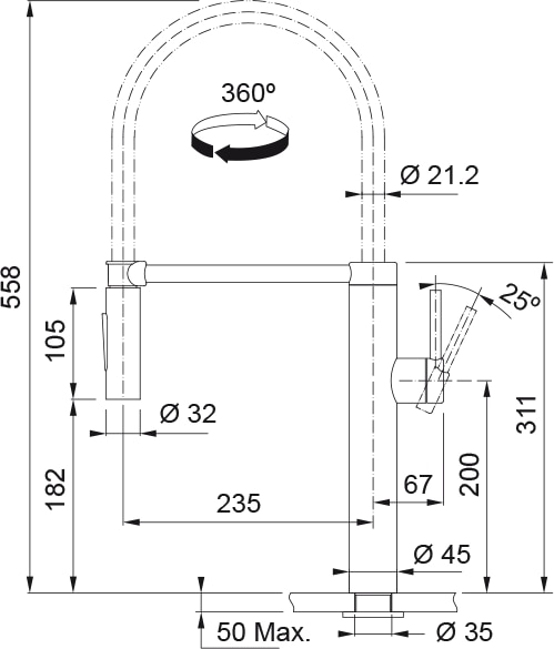 FRANKE 301791 PESCARA ééngreepsmengkraan - keuken FRANKE 301791 PESCARA ééngreepsmengkraan - keuken