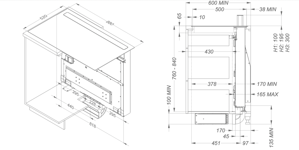 NOVY 1831 kookplaat met afzuiging - 88cm NOVY 1831 kookplaat met afzuiging - 88cm