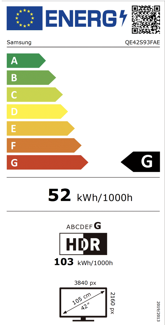 SAMSUNG QE42S93FAEXXN televisie 4K UHD - 42"