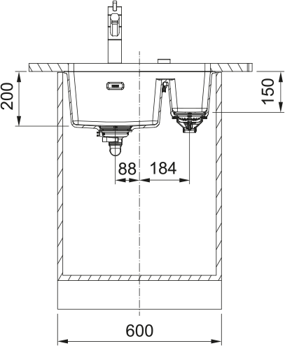 FRANKE MRG160MBL1 MARIS spoelbak FRANKE MRG160MBL1 MARIS spoelbak