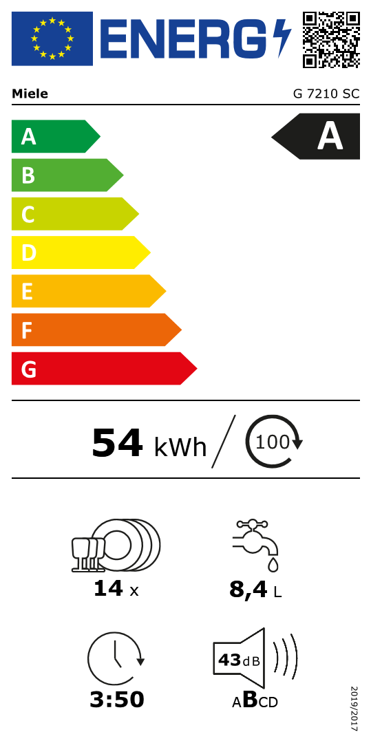 MIELE G7210SCBW vrijstaande vaatwasser