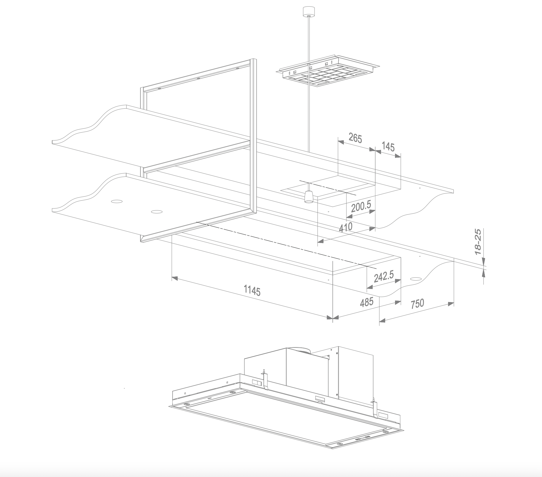 NOVY 15010 eilanddampkap - 120cm NOVY 15010 eilanddampkap - 120cm