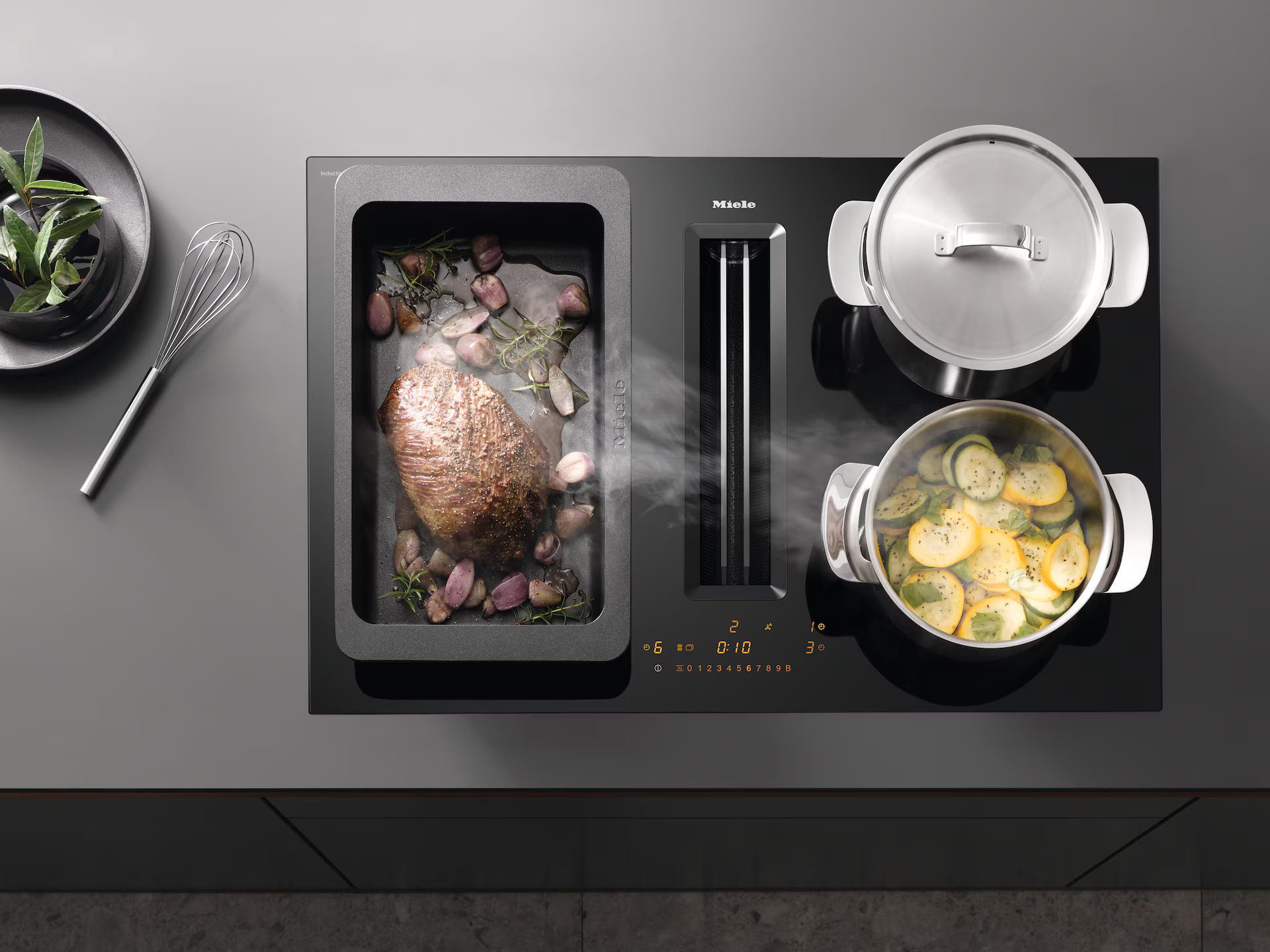 MIELE KMDA7473-1FLSILENCEBLACK kookplaat met afzuiging - 80cm