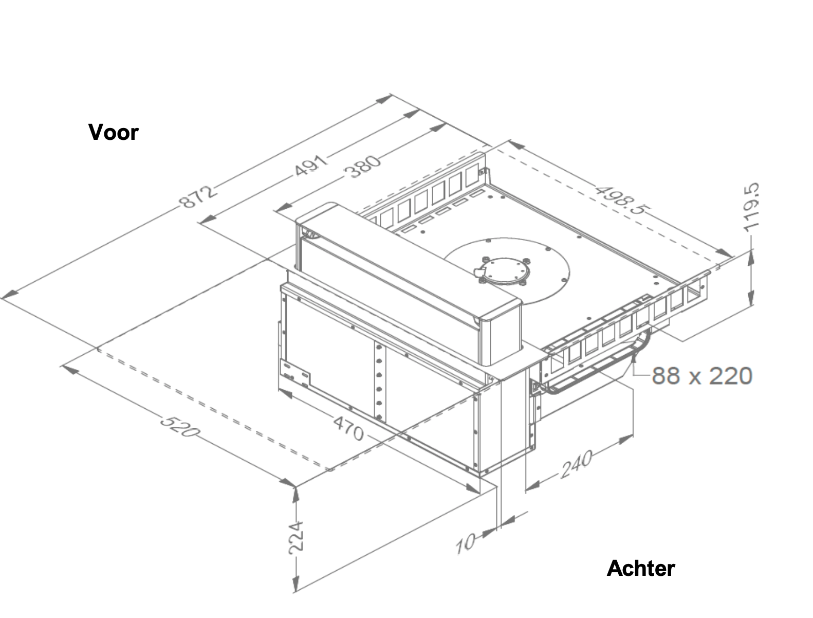 NOVY 40008 kookplaat met afzuiging - 87cm NOVY 40008 kookplaat met afzuiging - 87cm