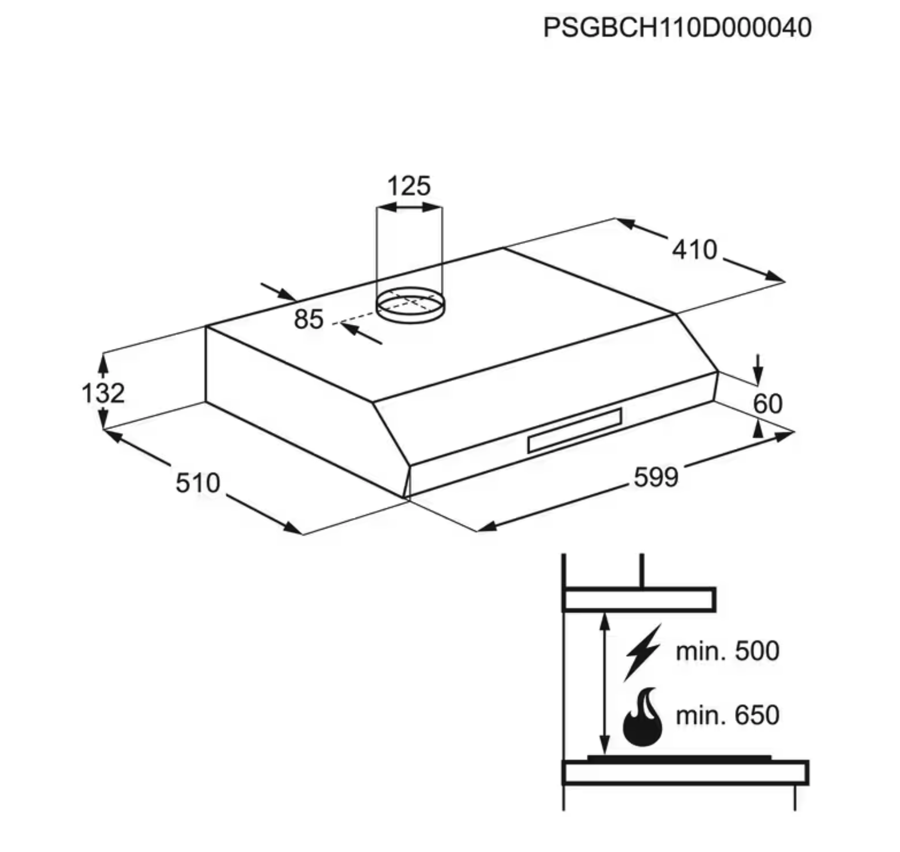 ELECTROLUX LFU226W 300 onderbouw dampkap - 60cm ELECTROLUX LFU226W 300 onderbouw dampkap - 60cm