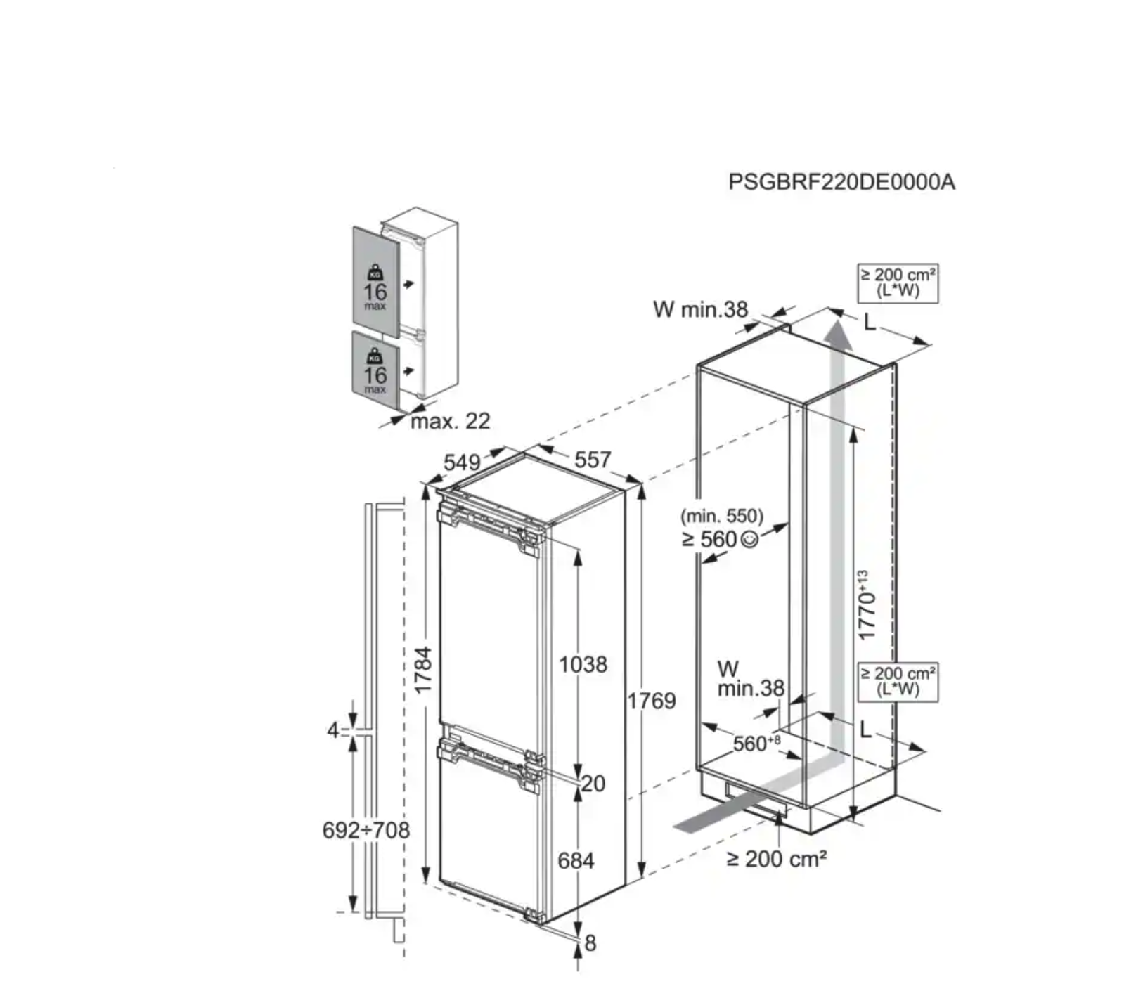 AEG TC6MS18FDF 6000 koel-/vriescombinatie - 178cm