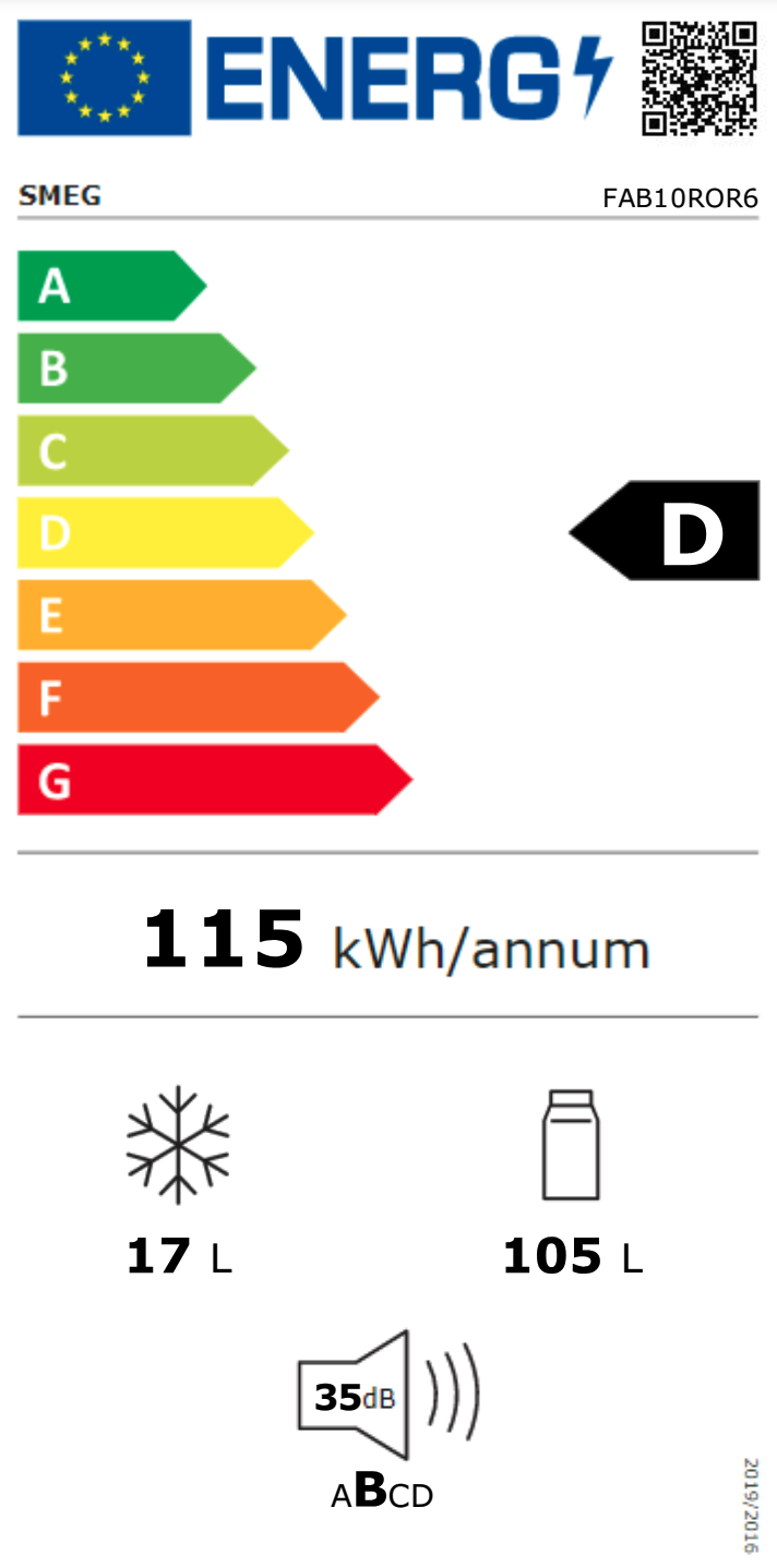 SMEG FAB10ROR6 vrijstaande koelkast met vriesvak - 96cm