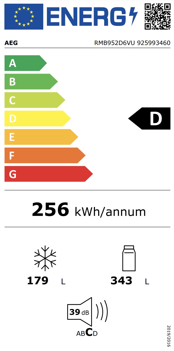 AEG RMB952D6VU 9000 side-by-side - 190cm AEG RMB952D6VU 9000 side-by-side - 190cm
