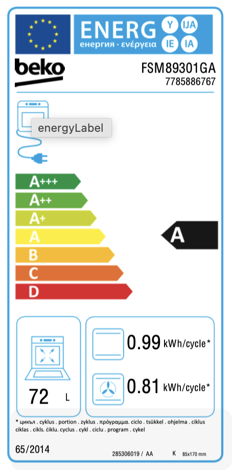 BEKO FSM89301GA fornuis met inductie kookplaat - 60cm