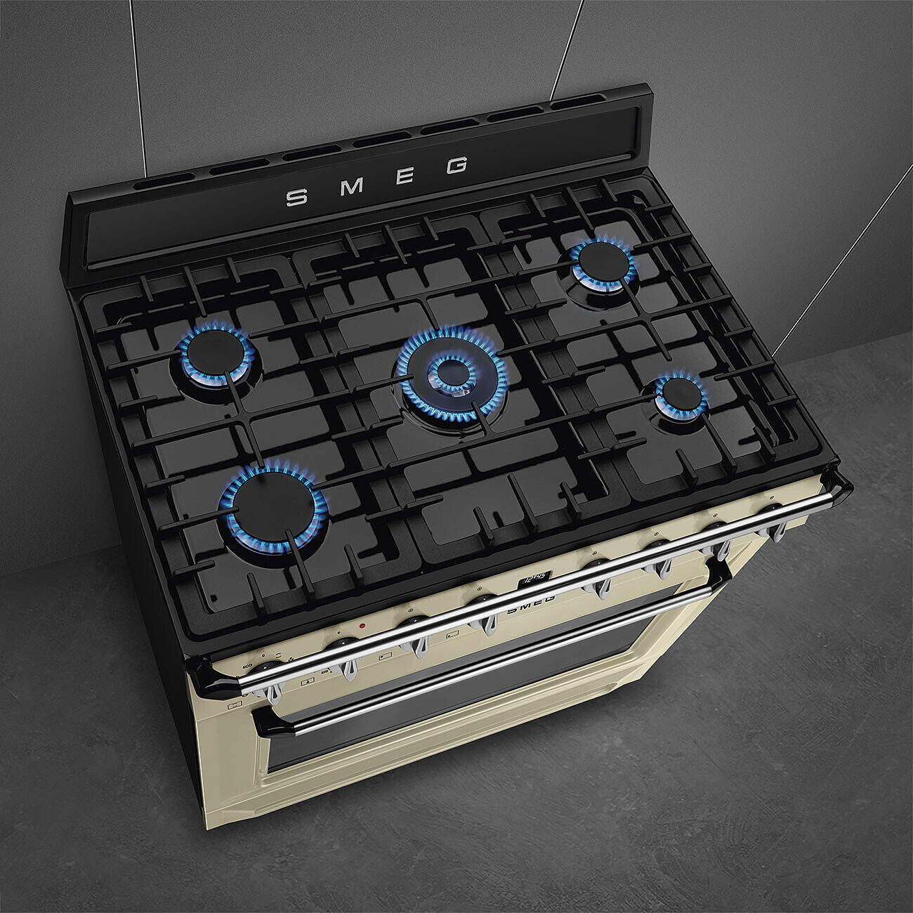 SMEG TR90GMP fornuis met gaskookplaat - 90cm