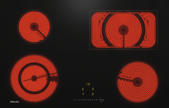 MIELE KM6523FL vitrokeramische kookplaat - 75cm MIELE KM6523FL vitrokeramische kookplaat - 75cm