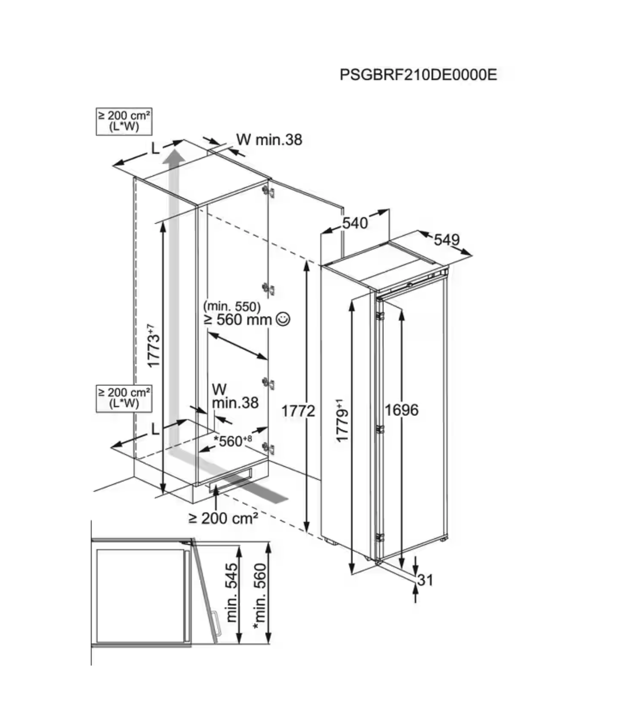 AEG TF6DS181ES 6000 koelkast met vriesvak  - 178cm
