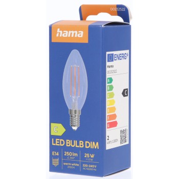 XAVAX 00232522 Led-gloeidraadlamp, E14, 250lm verv. 25W, kaars C35, helder, warm wit, dim