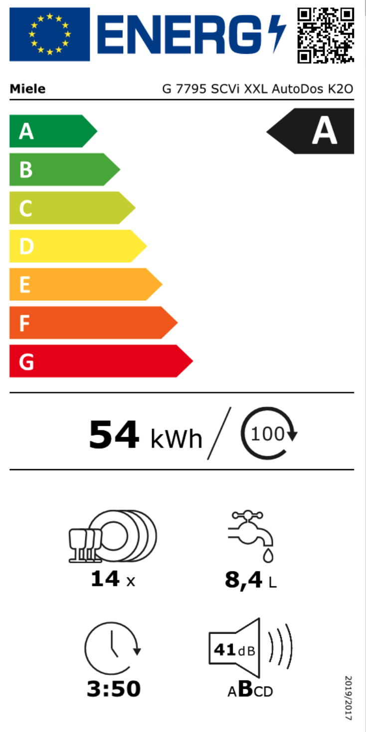 MIELE G7795SCVIXXLOBSW vaatwasser volledig integreerbaar