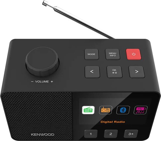 KENWOOD CR-M70DAB-B Seniorenradio met groot 4,3-inch kleurendisplay en eenvoudige bediening - Zwart