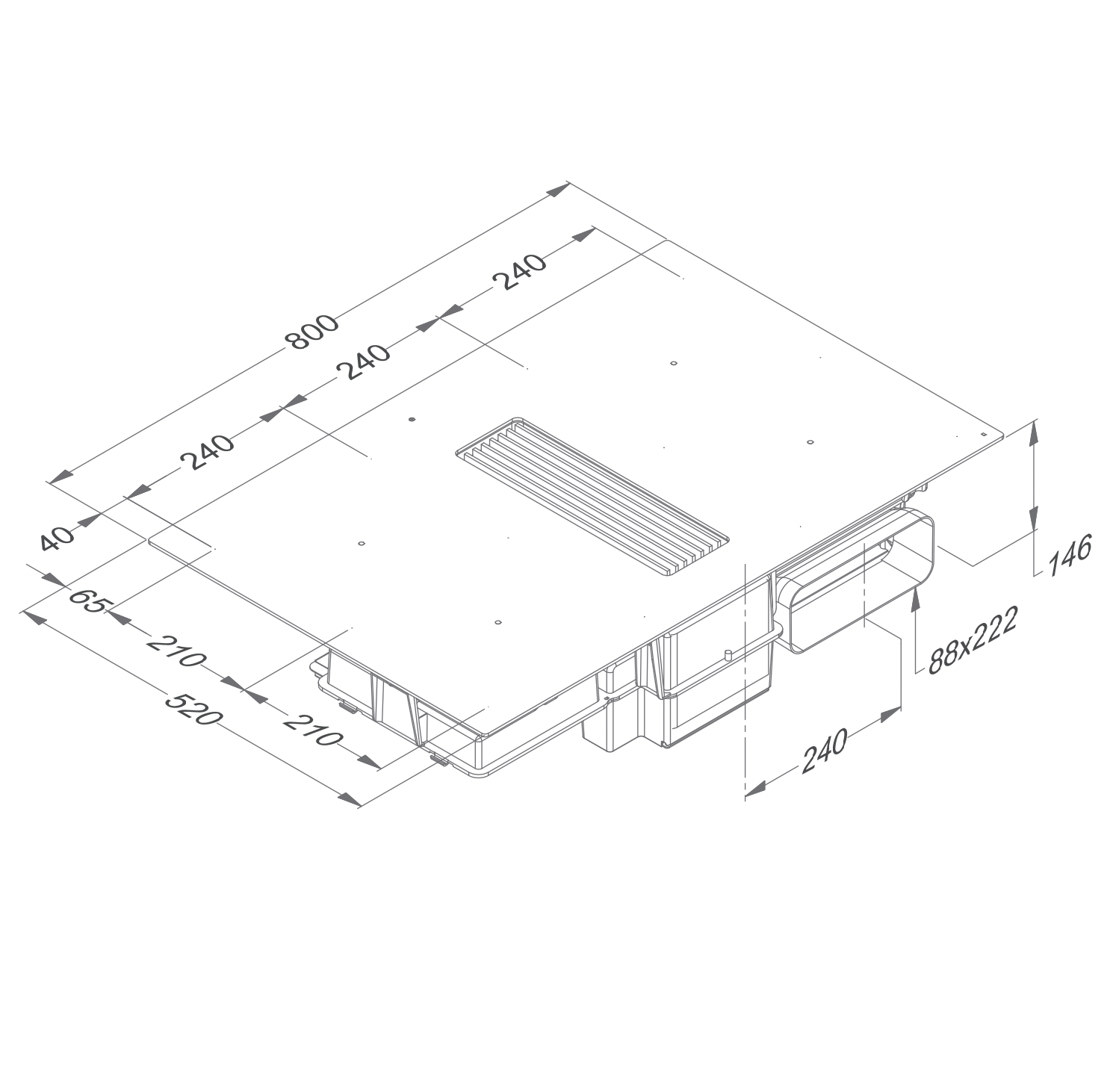 NOVY 1851 EASY kookplaat met afzuiging - 80cm